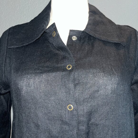 CONSCIOUS CLOTHING REVOLUTION SHIRT DRESS - BLACK - MADE IN MICHIGAN - LINEN - S - Picture 2 of 10